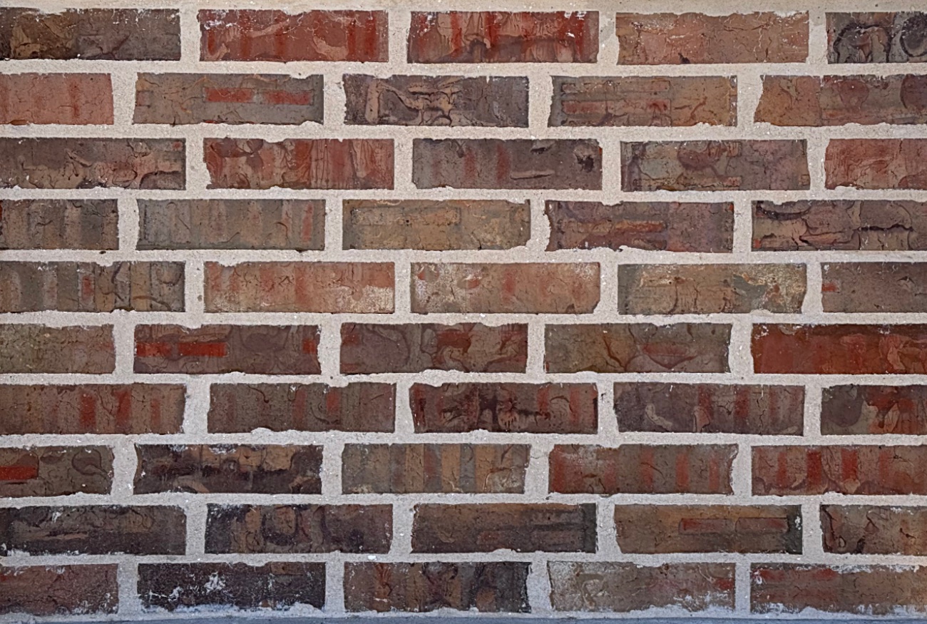 Ivory Buff mortar in the joints of a brick wall