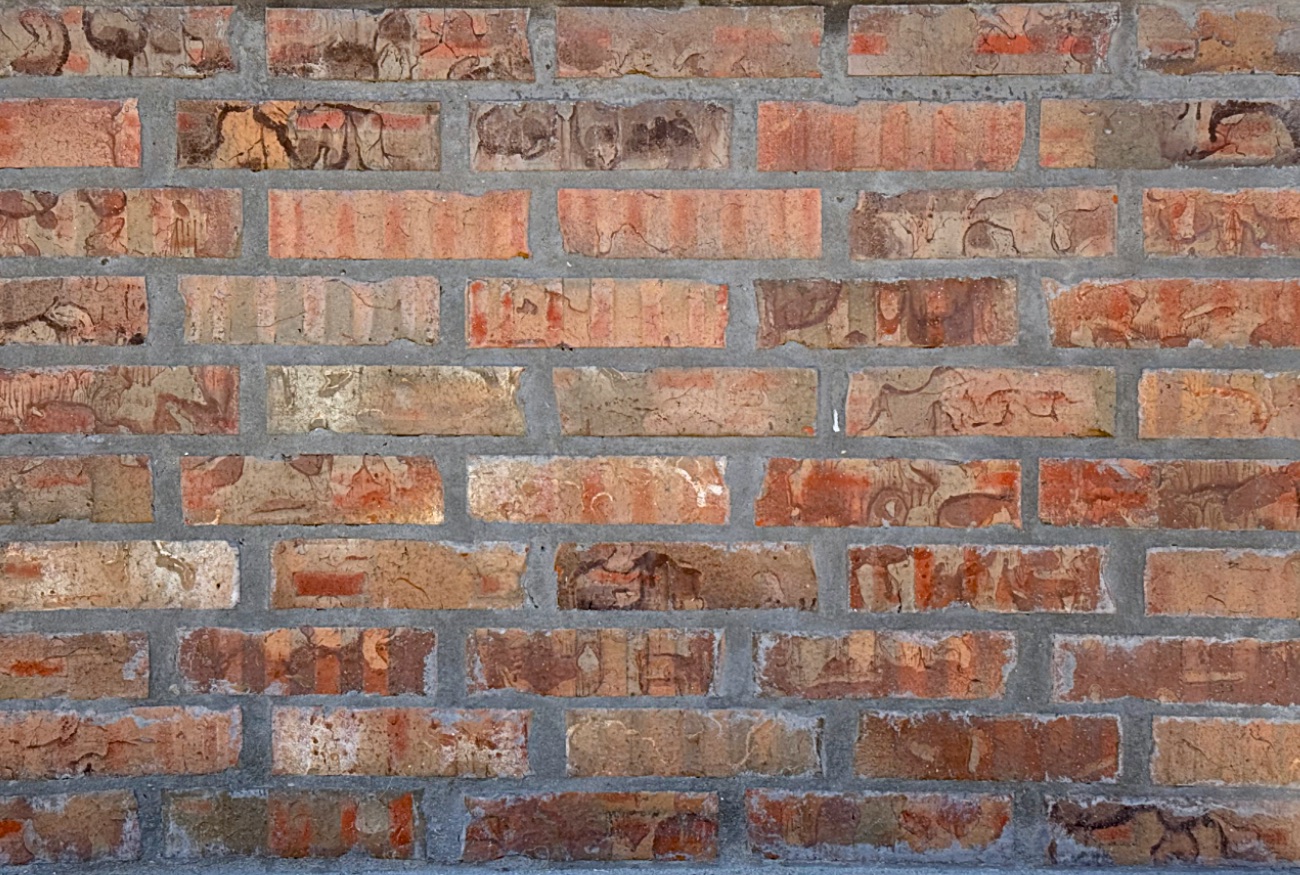 Ultra Dark mortar in the joints of a brick wall