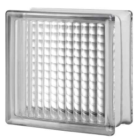 8×8×4 Cross-Ribbed Glass Block — Accessories